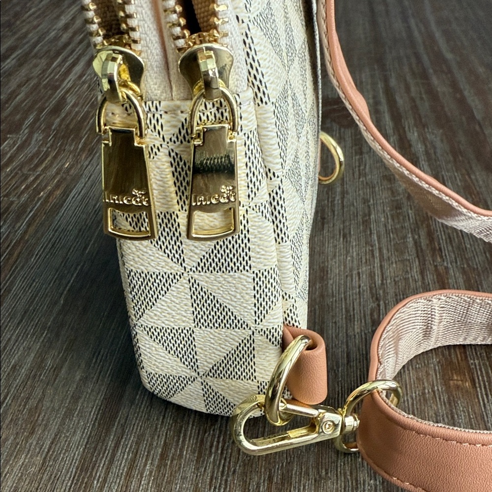Inicat Geometric Pattern Cream Crossbody Sling Bag - Picture 5 of 10
